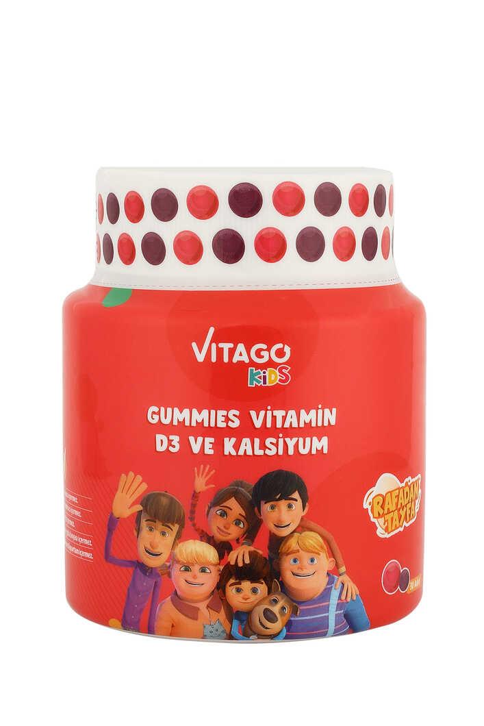 Vitago Kids Gummies Vitamin D3 Kalsiyum İçeren Çiğnenebilir Form - 30 Adet Gummy-VITAGO