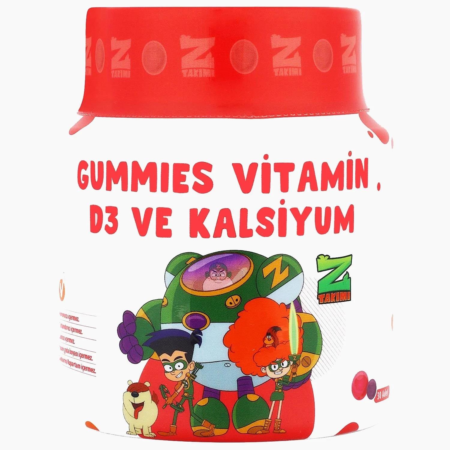 Vitago Kids Premium Z Takımı Gummies Vitamin D3 Kalsiyum İçeren Çiğnenebilir Form 30'lu-VITAGO