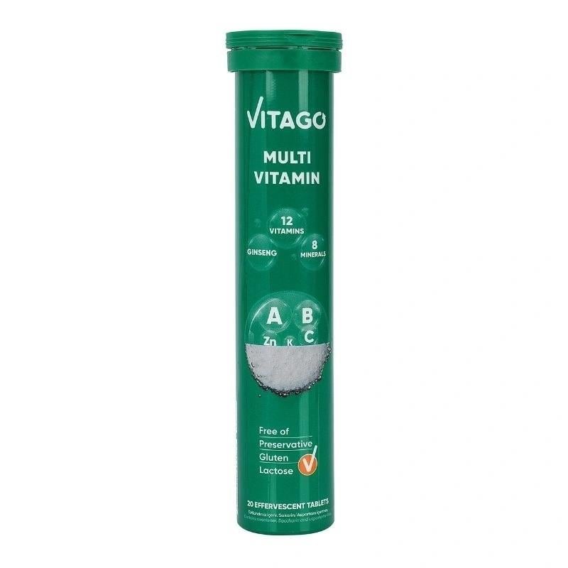 Vitago Multivitamin Multimineral İçeren Efervesan Tablet 20'li-VITAGO