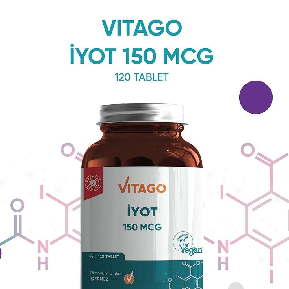 Vitago Premium İyot Takviye Edici Gıda 150 mcg 120 Tablet-VITAGO
