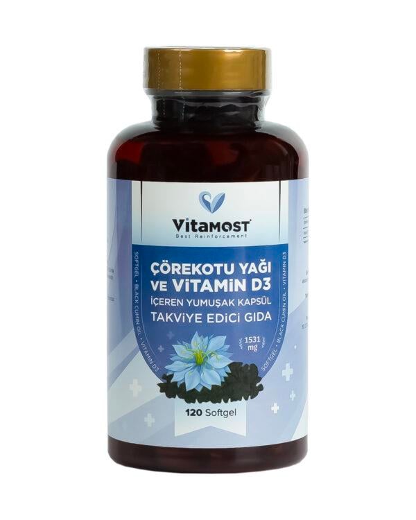 Vitamost Çörek Otu Yağı ve Vitamin D3 120 Softjel-VitaMost