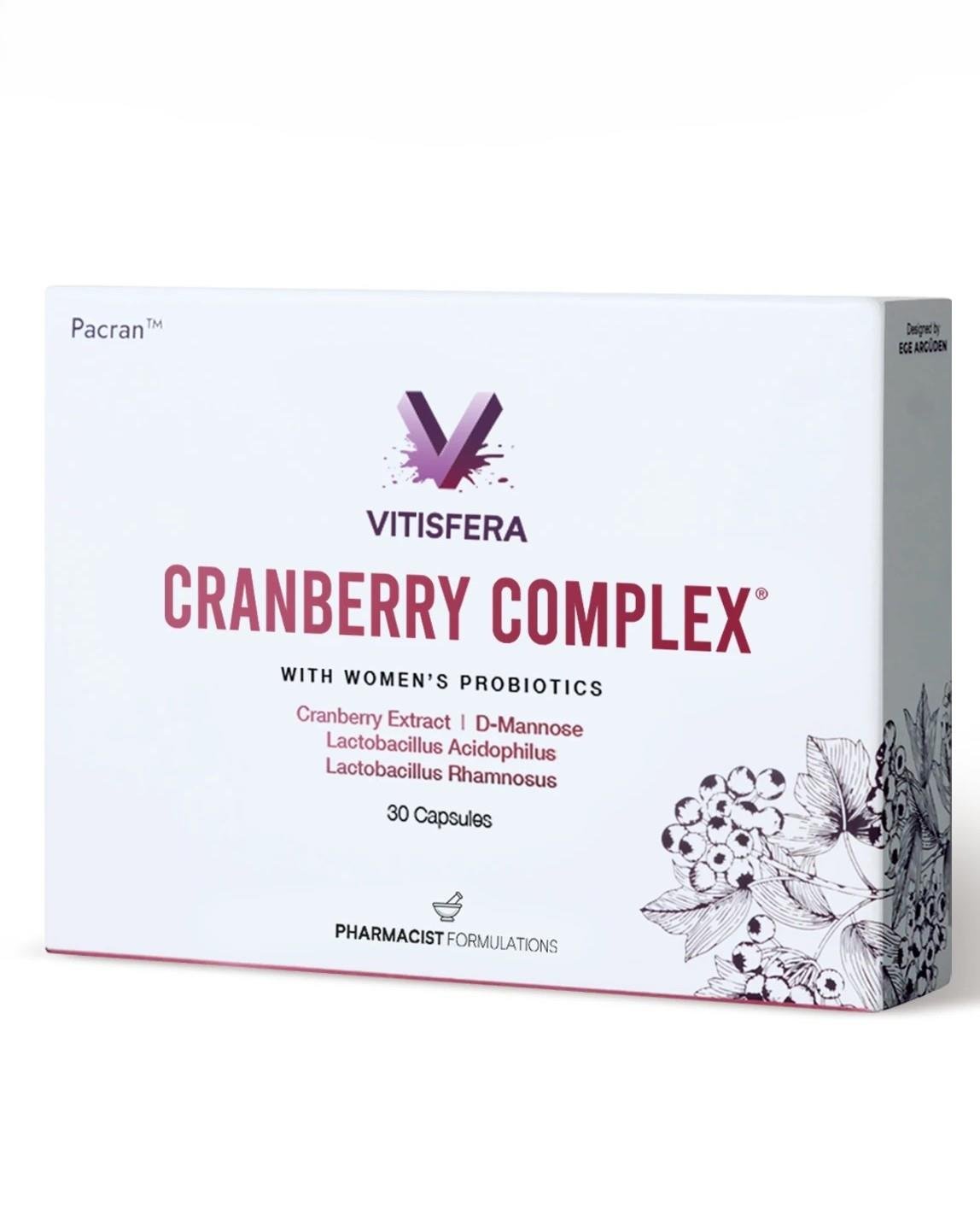 Vitisfera Cranberry Complex 30 Kapsül - Turna Yemişi Ekstresi, D-Mannoz-Probiyotik-Vitisfera