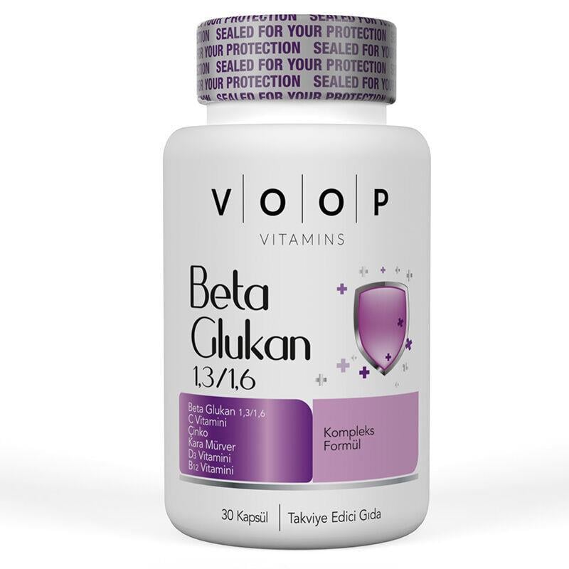 Voop Beta Glukan Kara Mürver + C Vitamini + Çinko 30 Kapsül-Voop