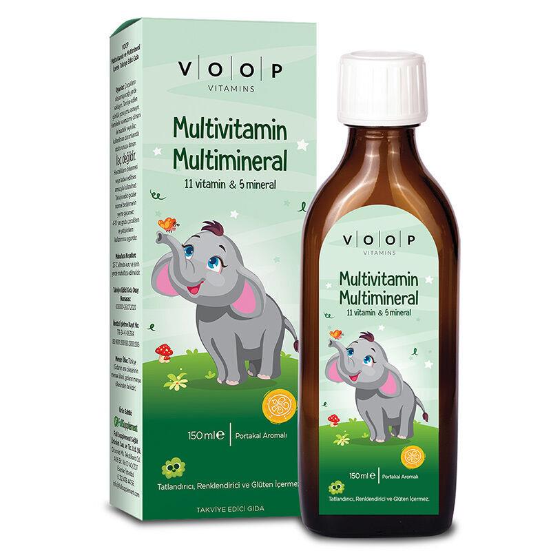 Voop Multivitamin & Multimineral Şurup Portakal Aromalı 150 ml-Voop