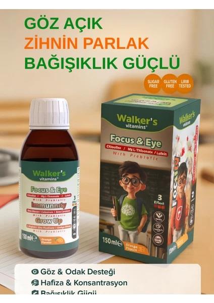 Walkers Focus Eye Kids Şurup Sitikolin Lutein Beta Glukan 150 ml-Walkers