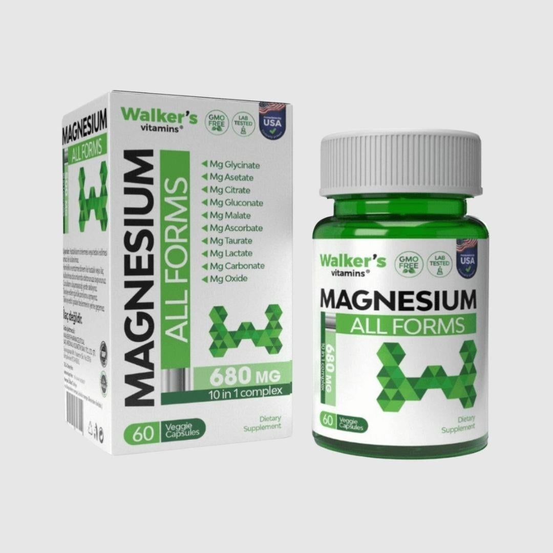 Walkers Magnezyum All Forms 600 mg 60 Vegan Kapsül-Walkers