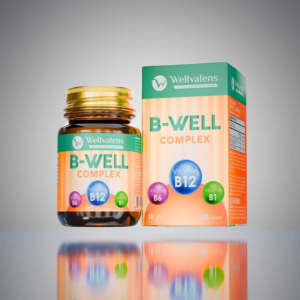 Wellvalens B Well Complex B12 & B6 & B1 30 Tablet-Wellvalens