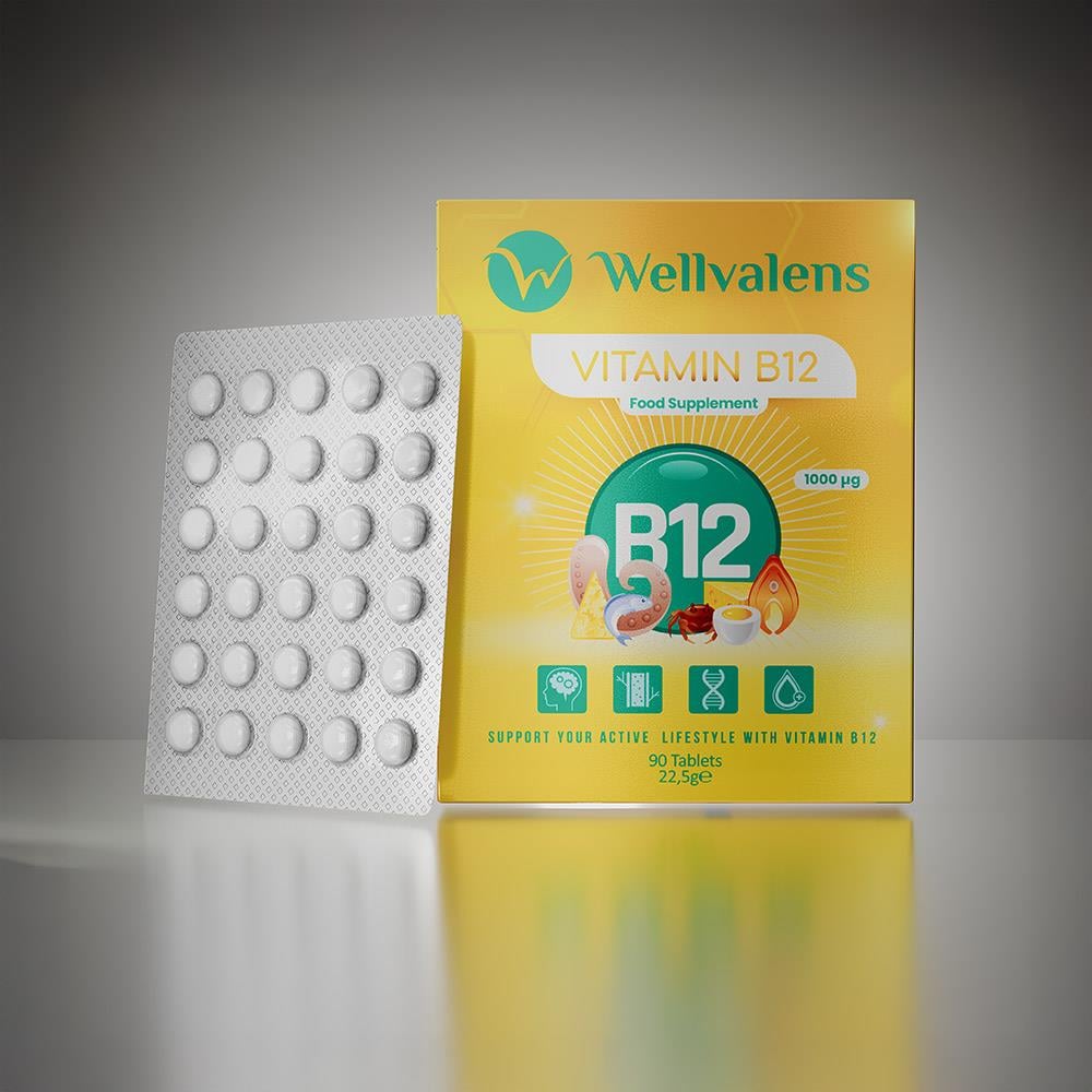 Wellvalens B12 Vitamini 1000 mcg 90 Tablet-Wellvalens