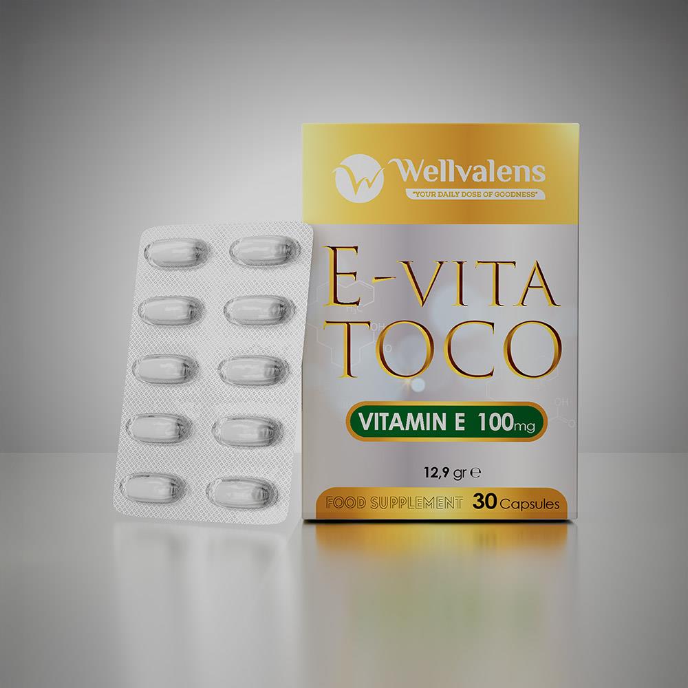 Wellvalens E-Vita Toco E Vitamini 100 mg 30 Kapsül-Wellvalens