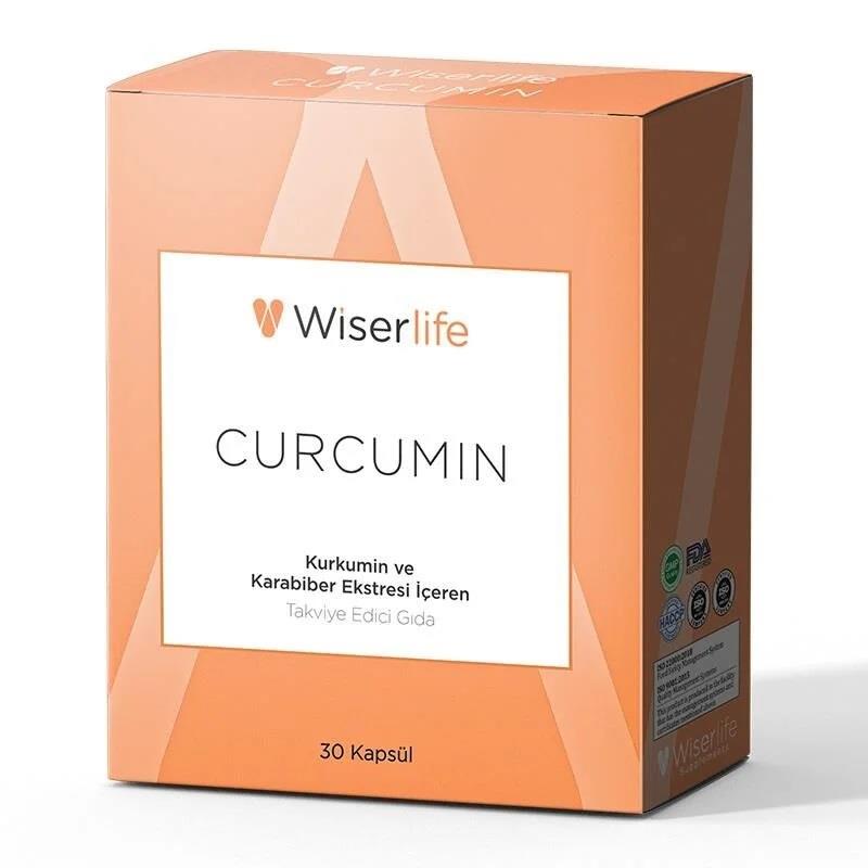 Wiserlife Curcumin Kurkumin ve Karabiber Ekstresi İçeren Takviye Edici Gıda 30 Kapsül-Wiserlife