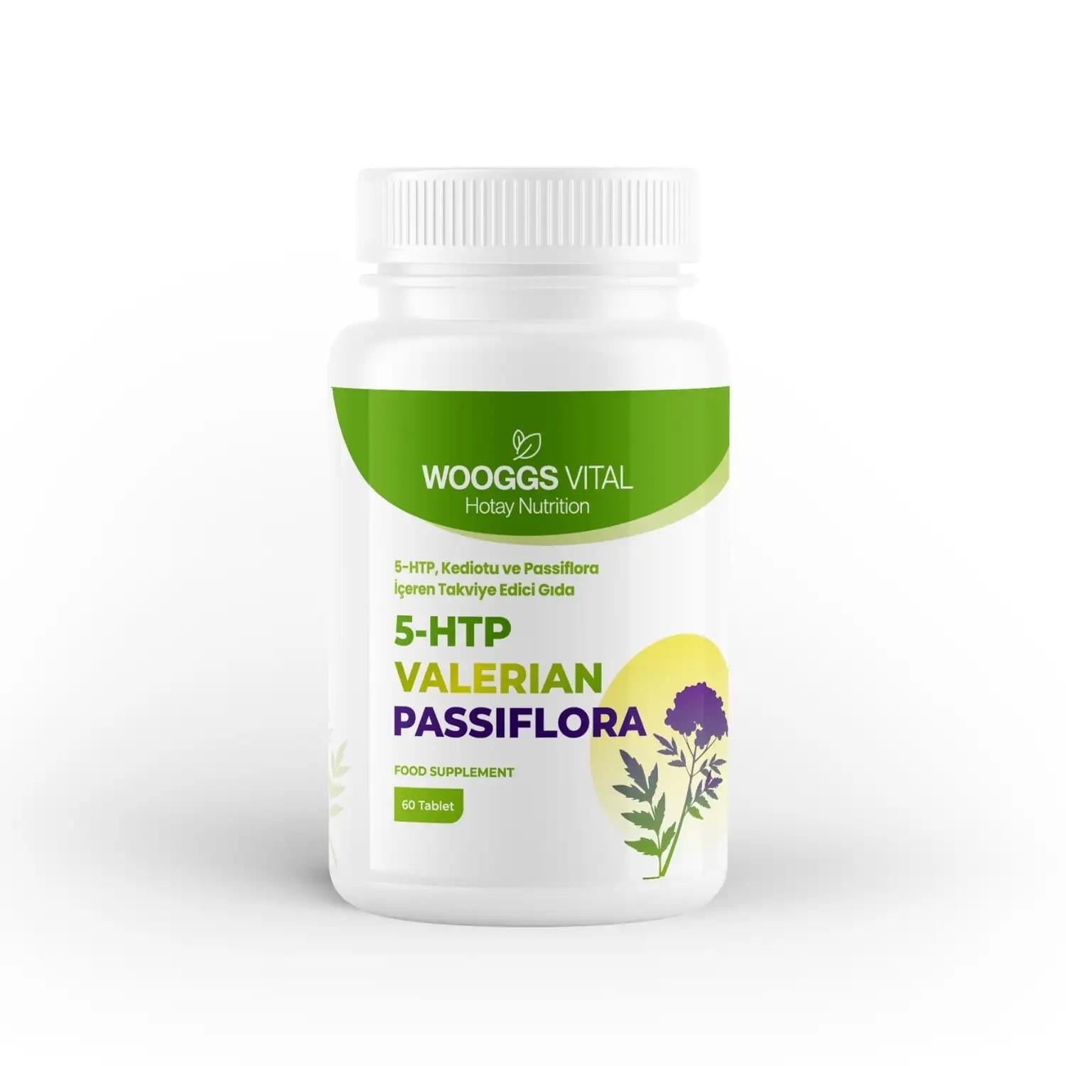 Wooggs Vital 5-HTP Valerian ve Passiflora İteg 60 Tablet-Wooggs Vital