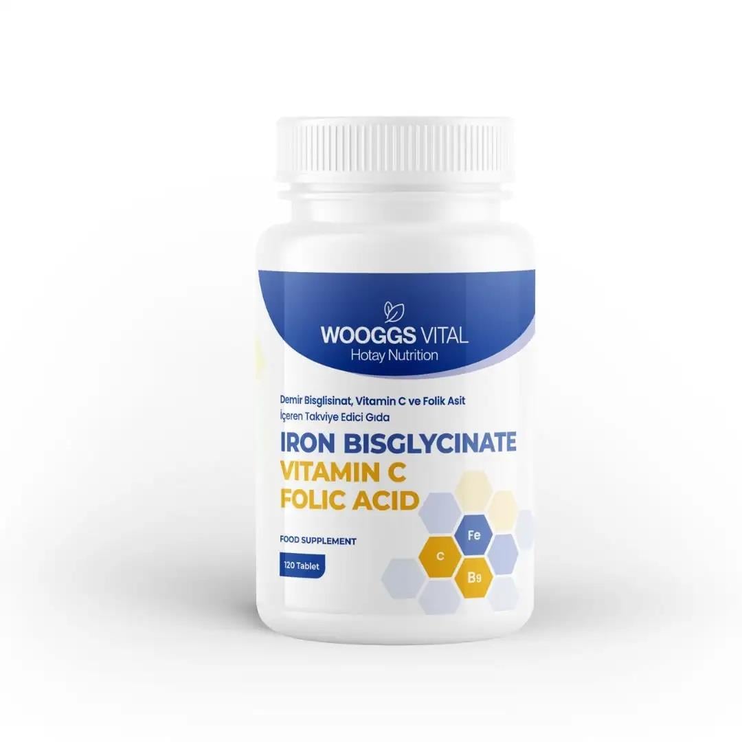 Wooggs Vital Iron Bisglycinate Vitamin C İteg 120 Tablet-Wooggs Vital