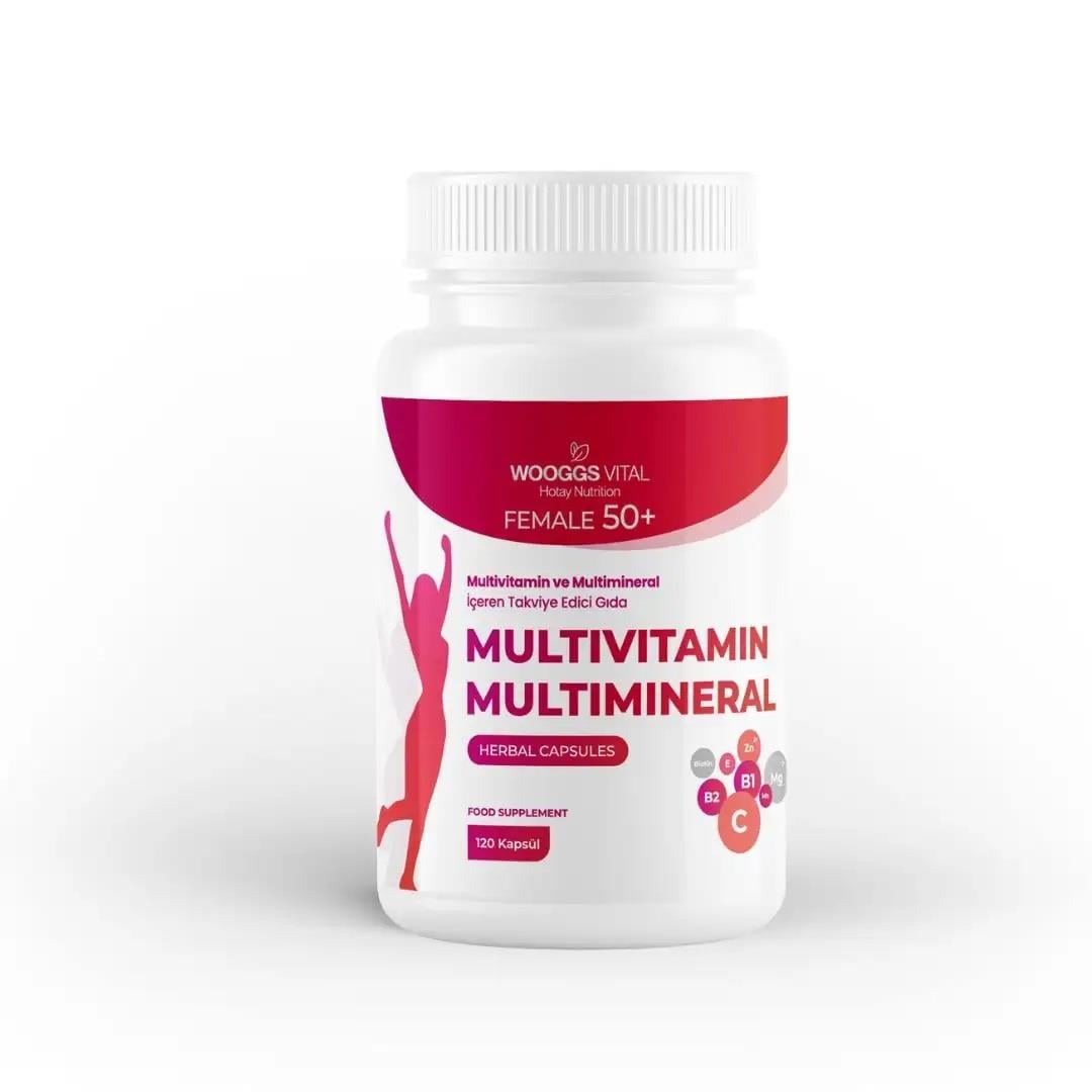Wooggs Vital Multivitamin ve Multimineral Female 50+ İteg 120 Kapsül-Wooggs Vital