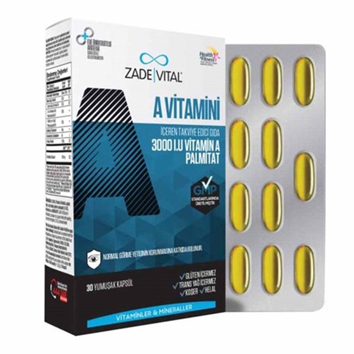 Zade Vital A Vitamini Blister 30 Kapsül