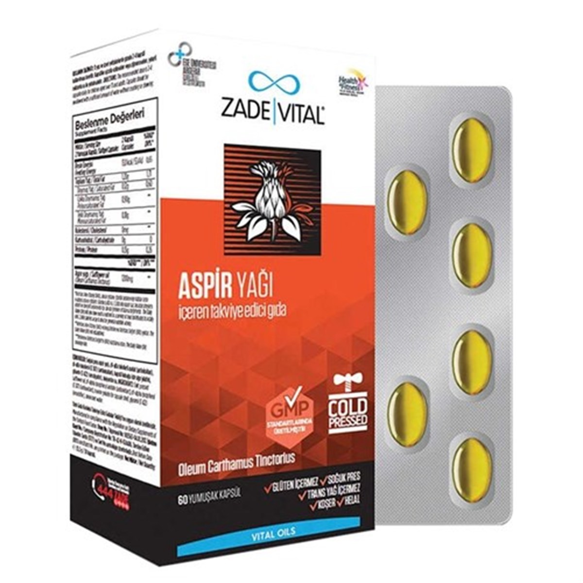 Zade Vital Aspir Yağı (Cla) Blister Kutu 600 Mg 60 Kapsül