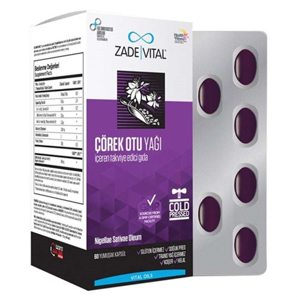 Zade Vital Çörek Otu Yağı Blister Kutu 900 Mg 60 Kapsül