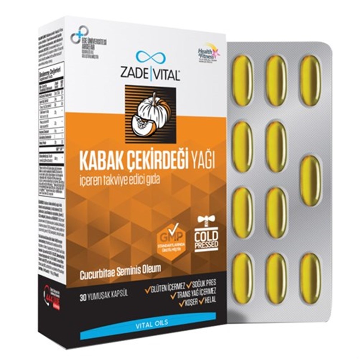 Zade Vital Kabak Çekirdeği Yağı 30 Yumuşak Kapsül