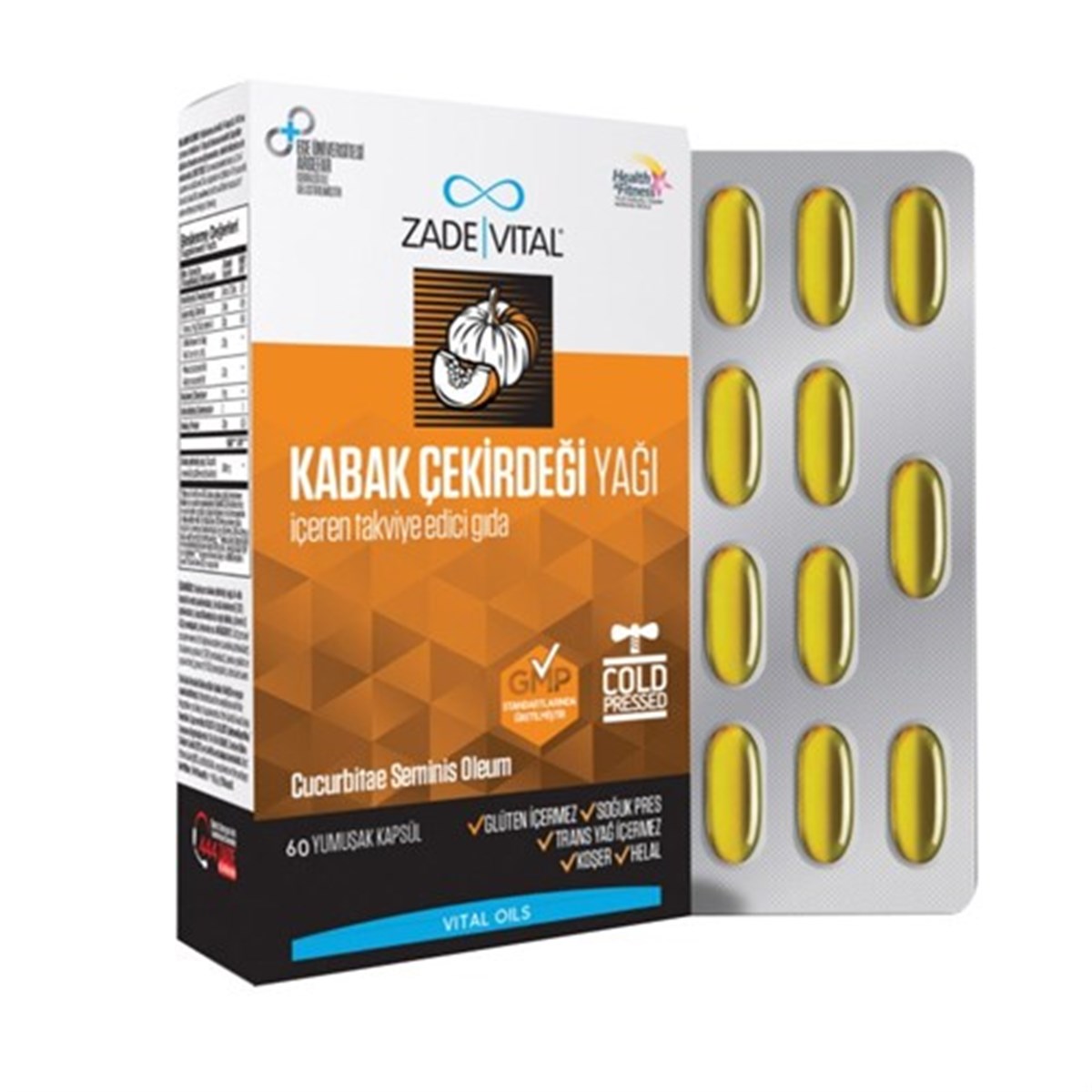Zade Vital Kabak Çekirdeği Yağı Blister Kutu 320 Mg 60 Kapsül
