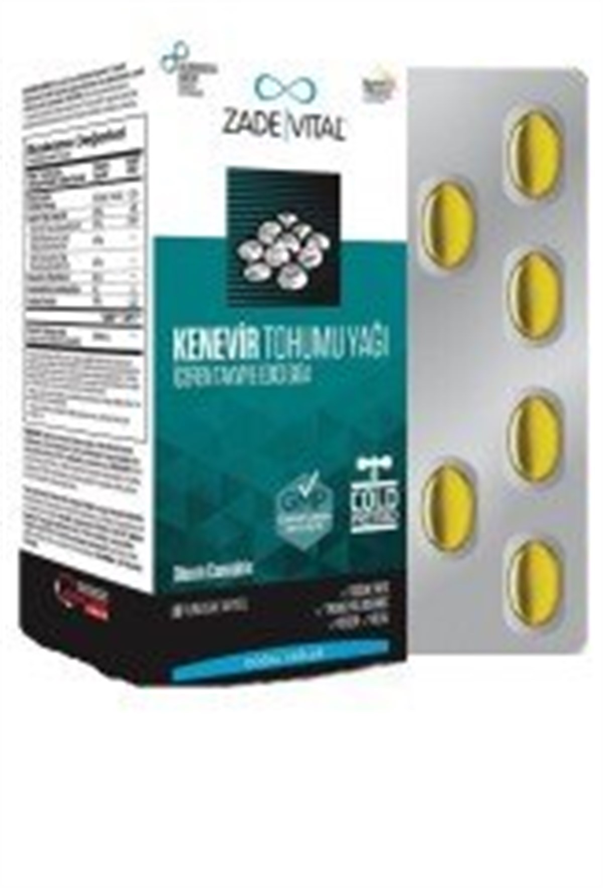 Zade Vital Kenevir Yağı Blister 30 Kapsül-Zade Vital