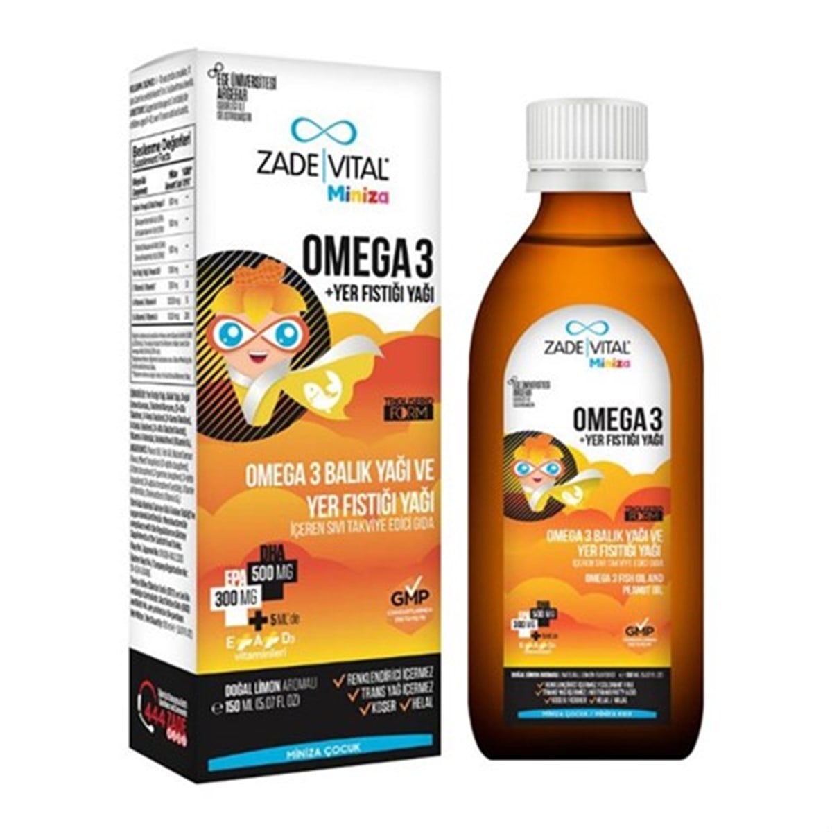 Zade Vital Miniza Omega 3 Ve Yer Fıstığı Yağı 150ml