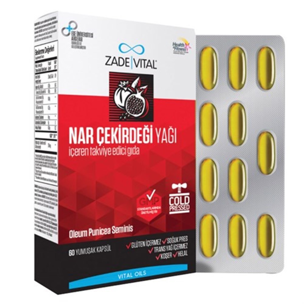 Zade Vital Nar Çekirdeği Yağı Blister Kutu 400 Mg 60 Kapsül