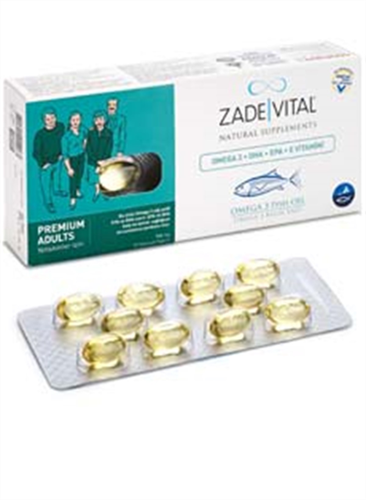 Zade Vital Omega 3 Balık Yağı Premium Adults 30 Kapsül (Yetişkinler İçin)