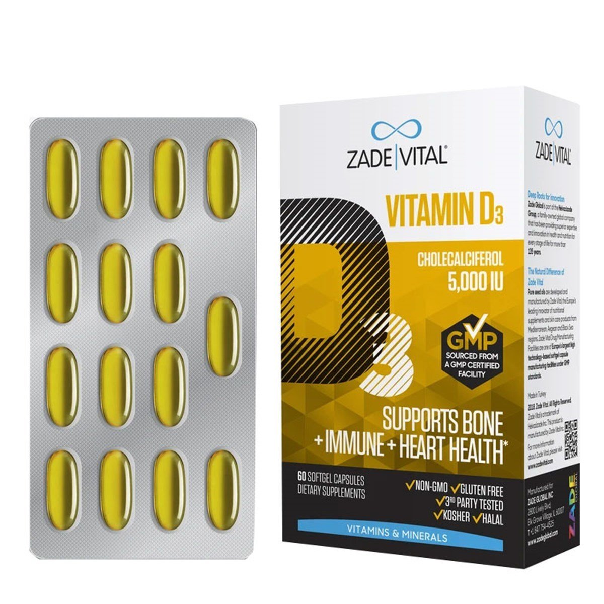 Zade Vital Vitamin D3 30 1000 IU Yumuşak Kapsül
