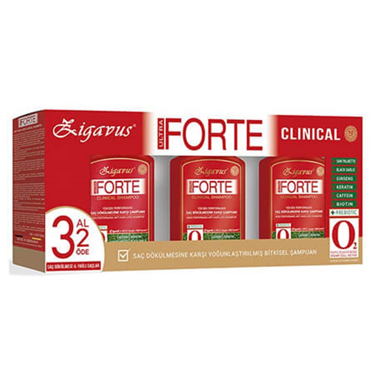Zigavus Forte Clinical Saç Dökülmesine Karşı Bakım Şampuanı 3 Al 2 Öde Kuru & Normal Saçlar-Zigavus