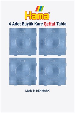Hama Midi Boncuk Tablası - 4 Adet Büyük Kare Şeffaf Tabla