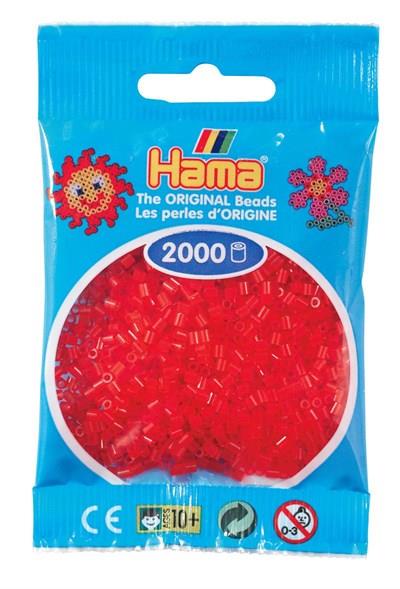 2.000'lik Hama Mini Boncuk - Şeffaf Kırmızı