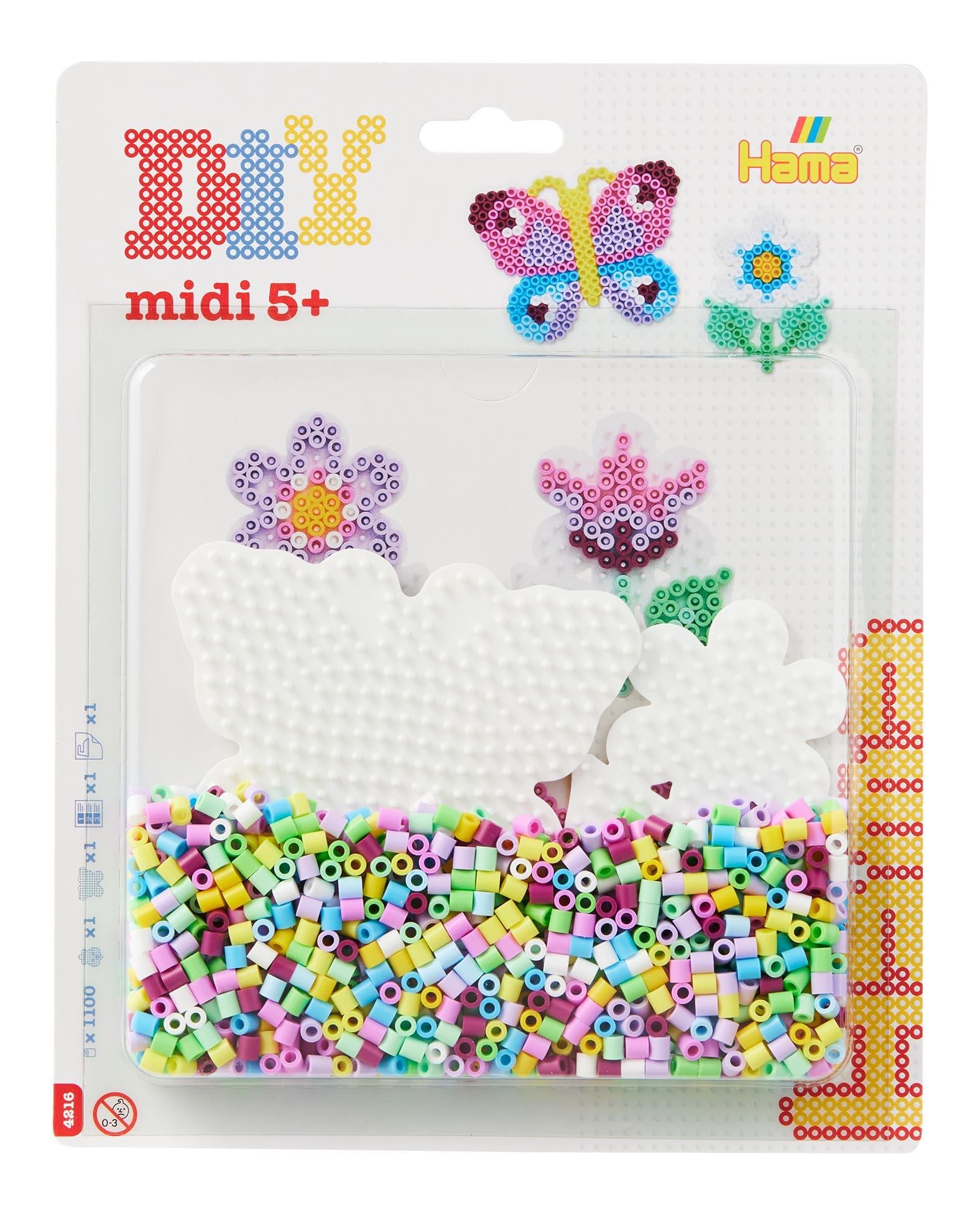 Hama Midi Kelebek ve Çiçek Tablalı Boncuk Seti