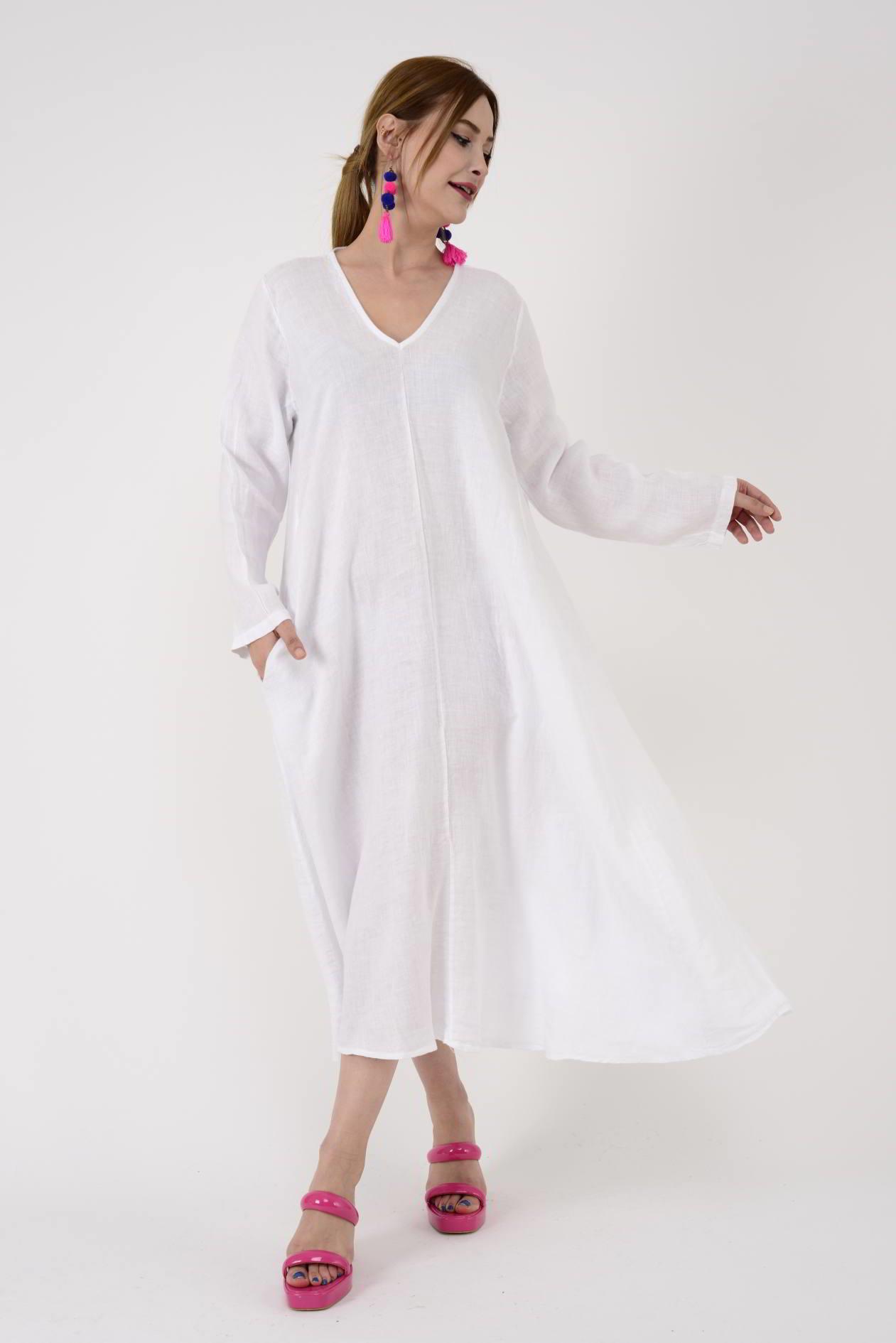 102181 LADİ KETEN ELBİSE