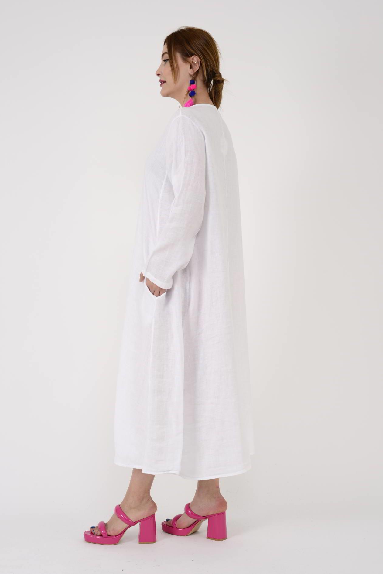 102181 LADİ KETEN ELBİSE