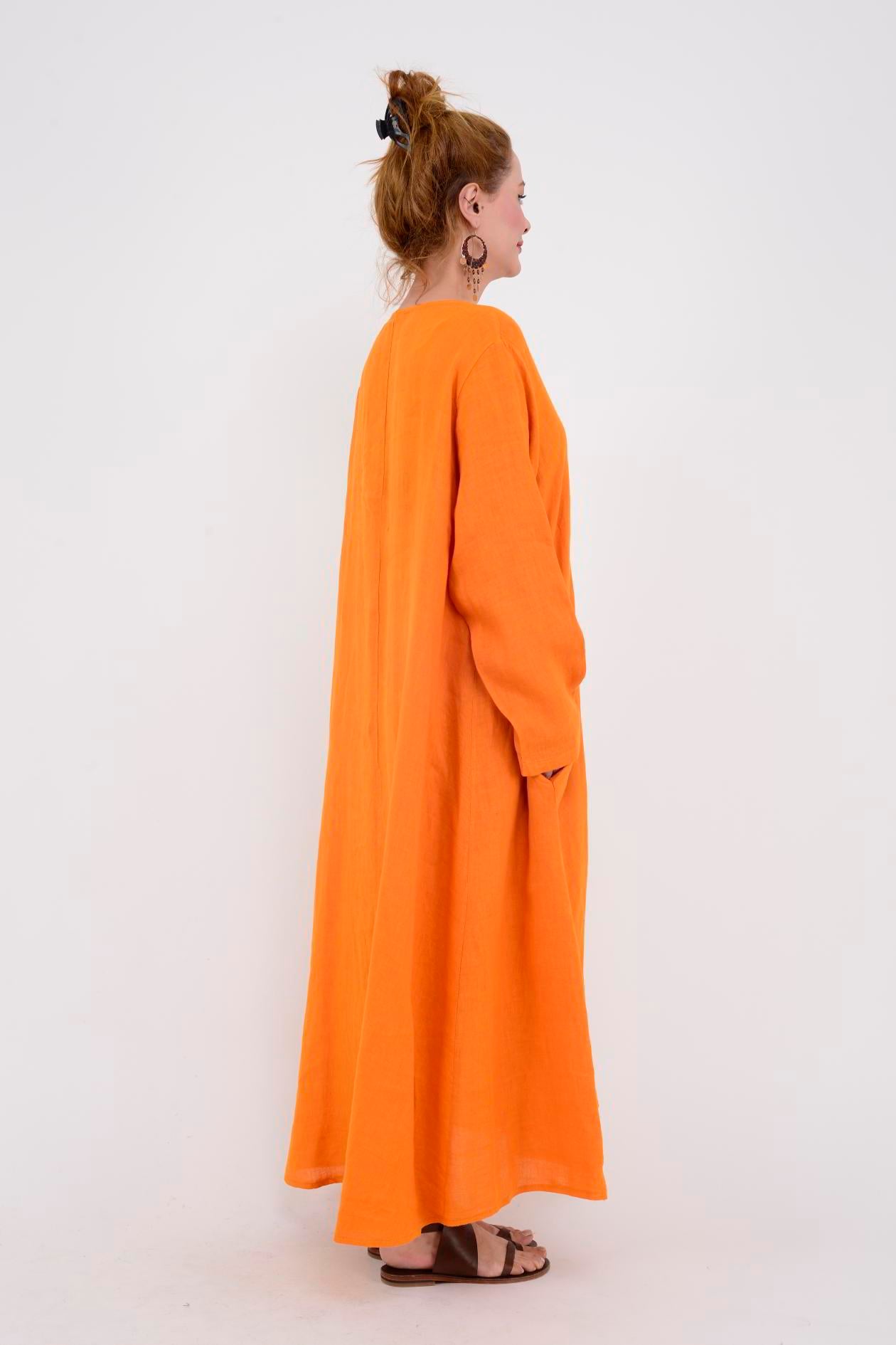 102181 LADİ KETEN ELBİSE