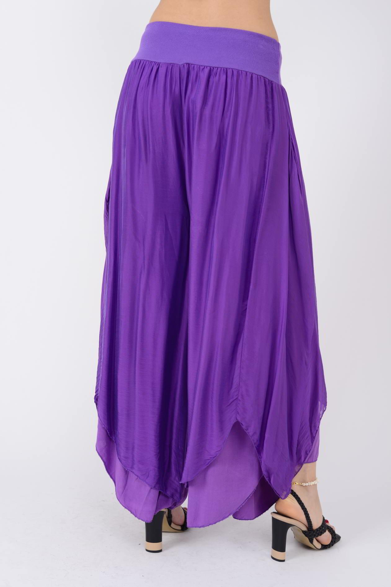 1899 ASİMETRİK KESİM KAPAKLI  İPEK ŞALVAR