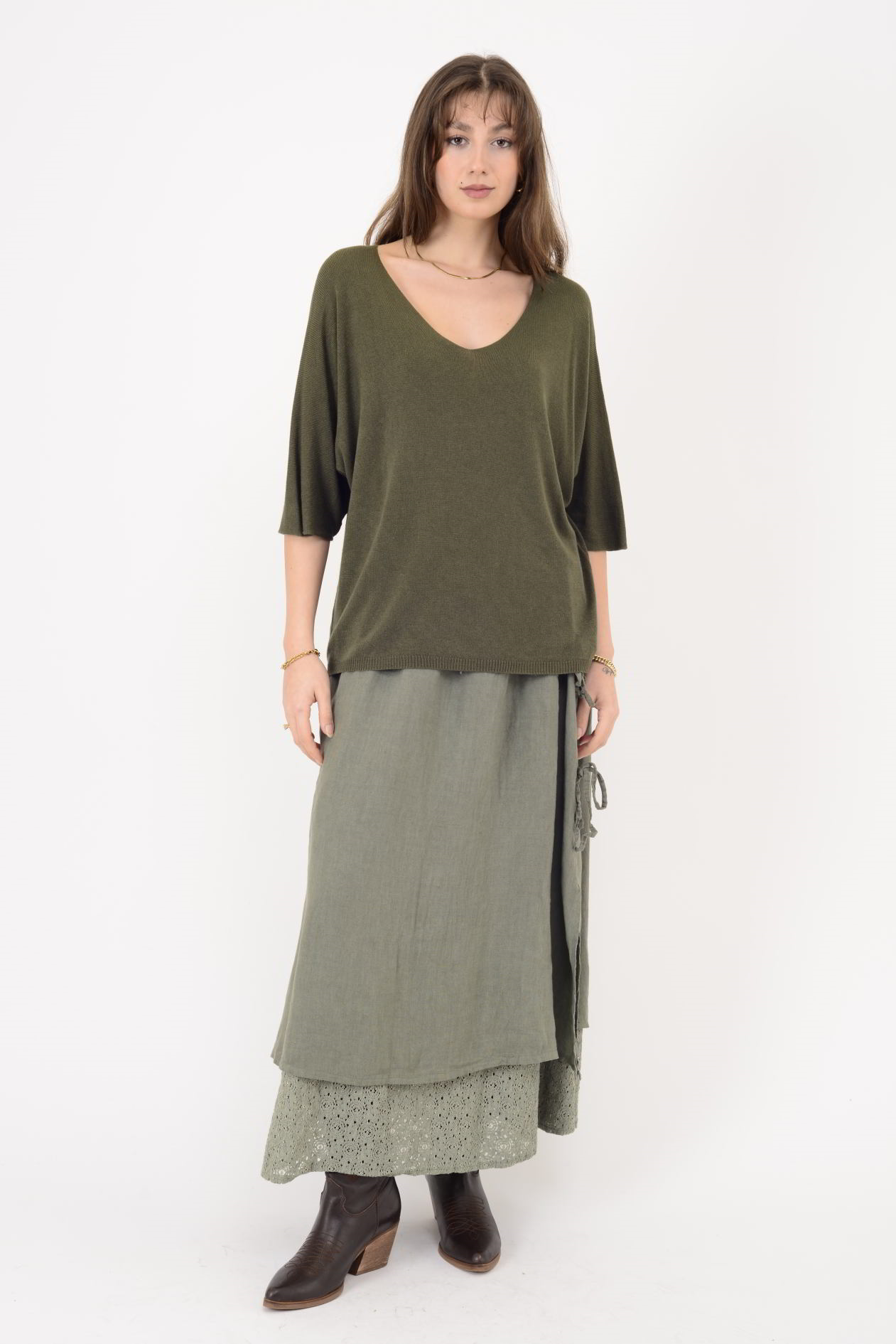 19004 V YAKA TRİKO BLUZ