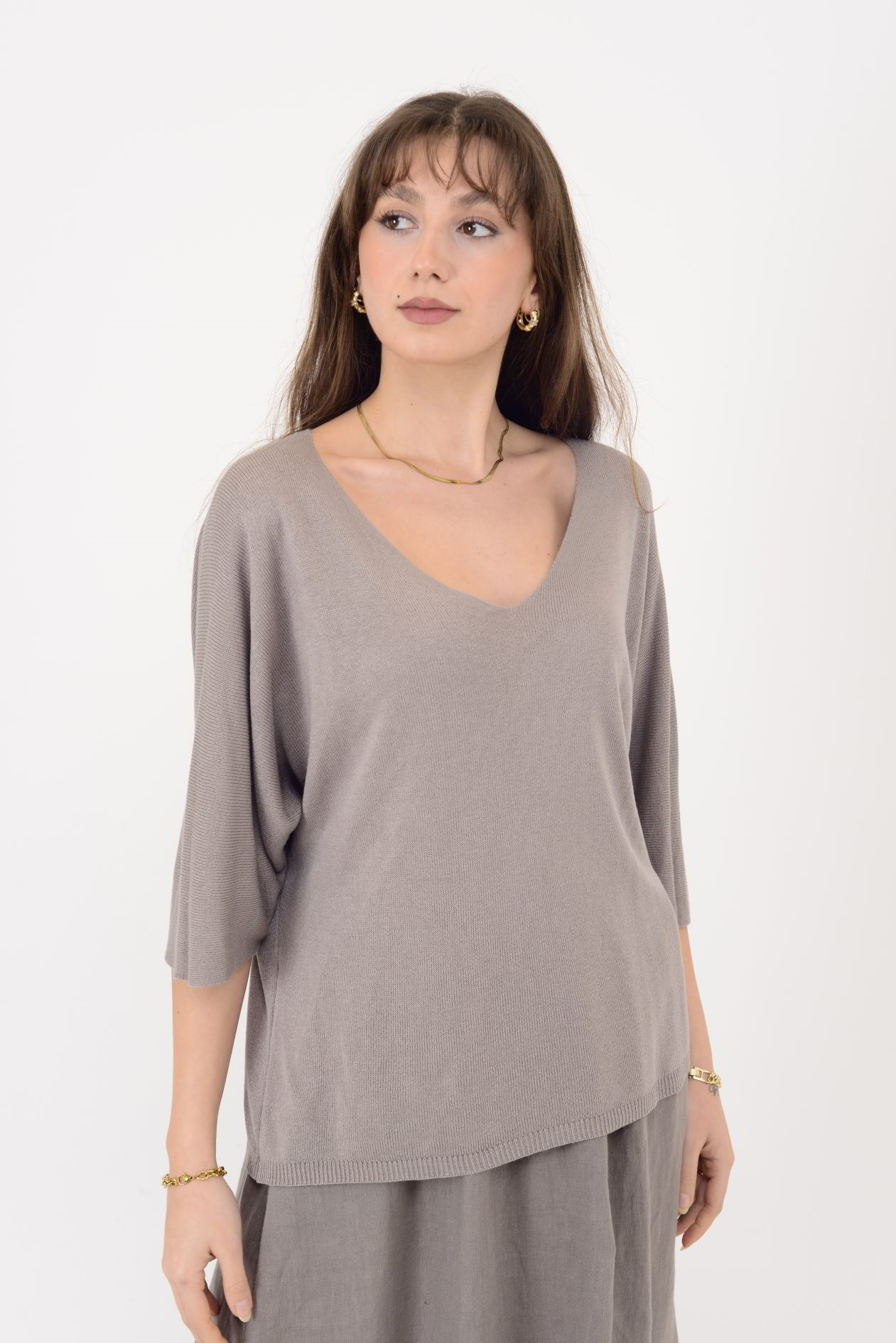 19004 V YAKA TRİKO BLUZ