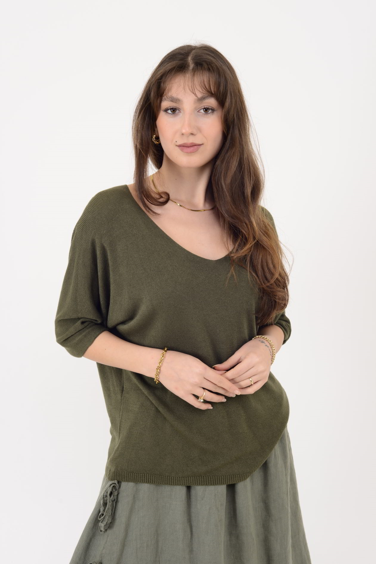 19004 V YAKA TRİKO BLUZ