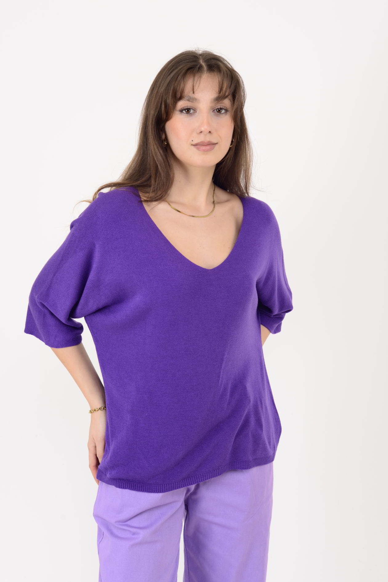 19004 V YAKA TRİKO BLUZ