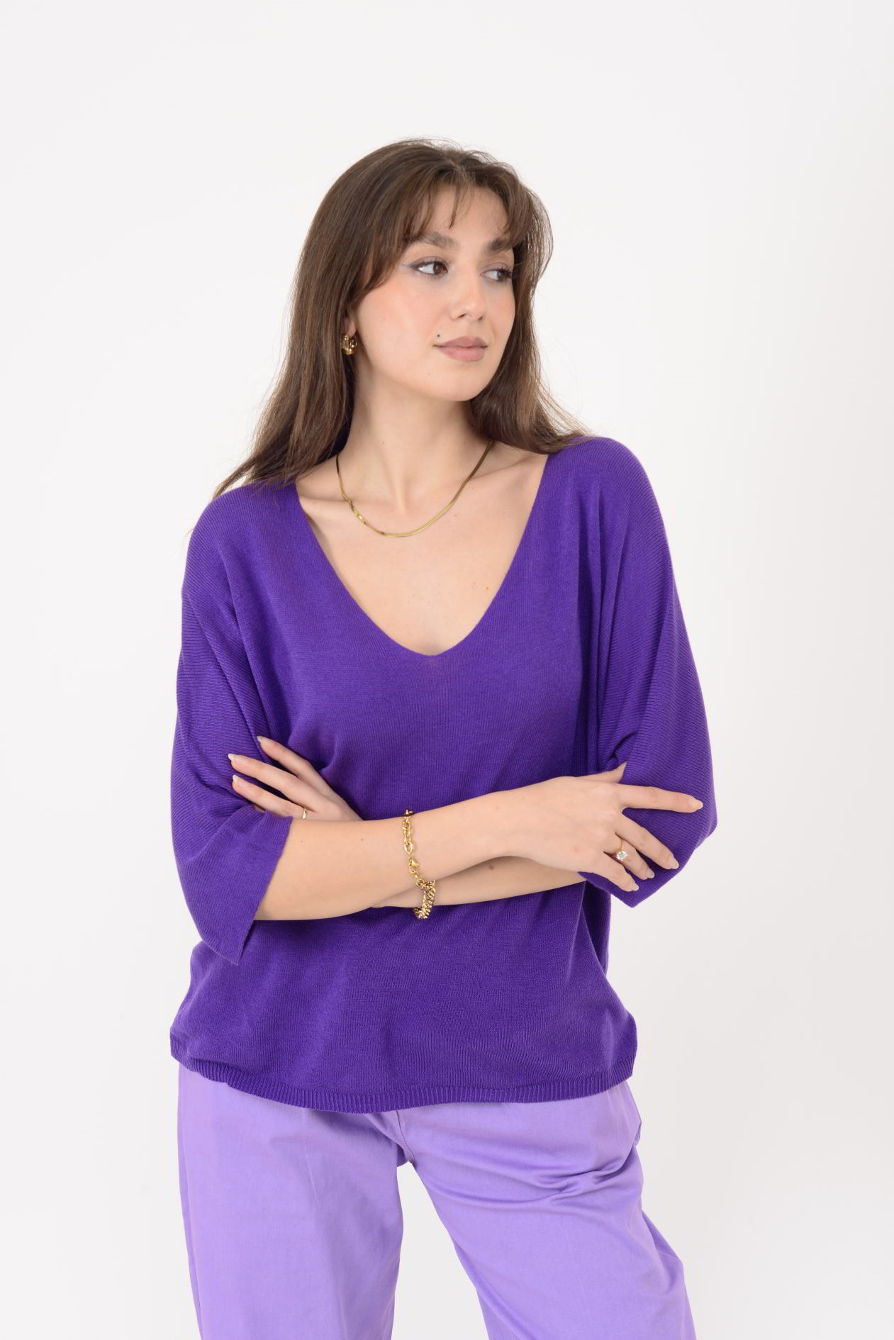 19004 V YAKA TRİKO BLUZ