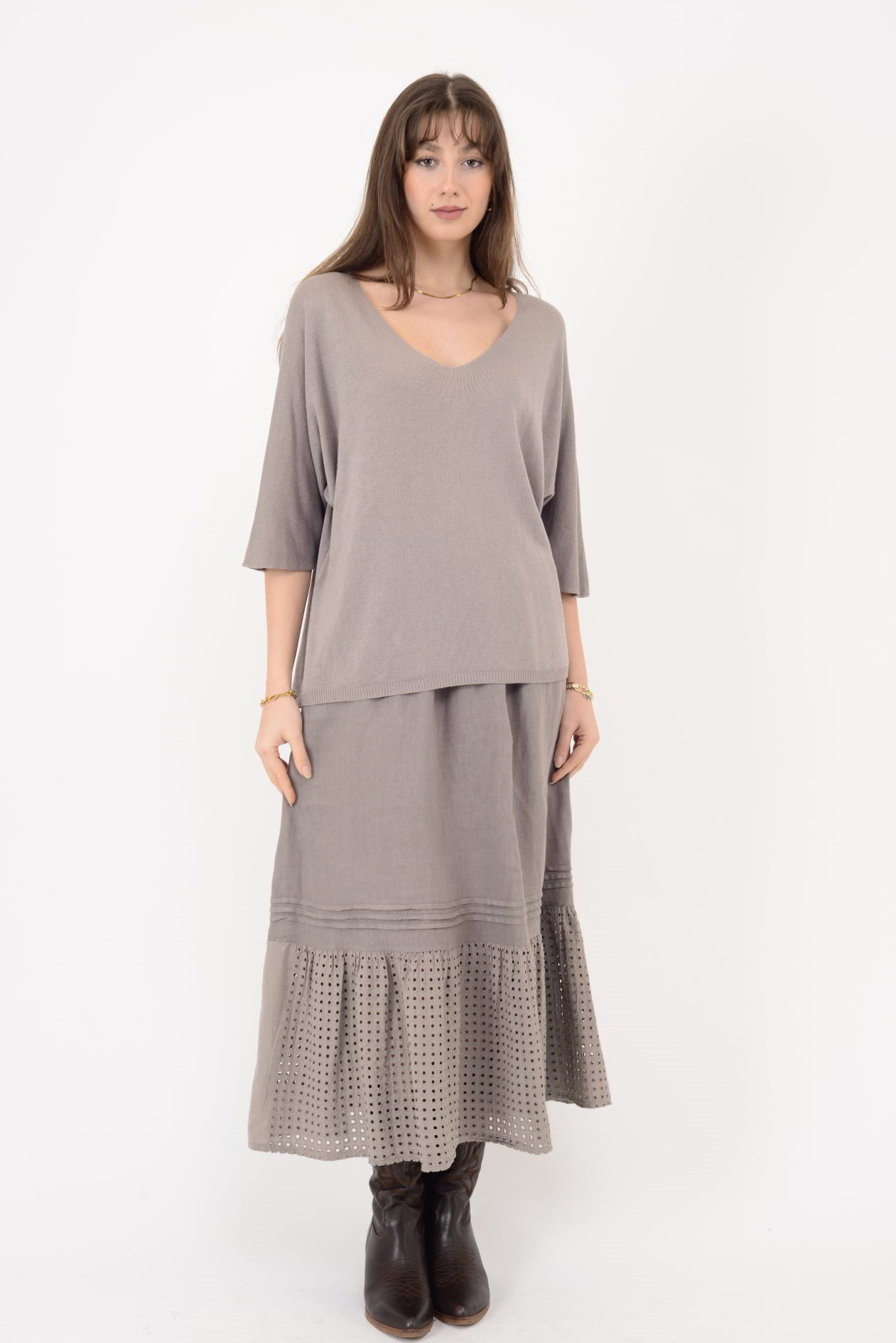 19004 V YAKA TRİKO BLUZ