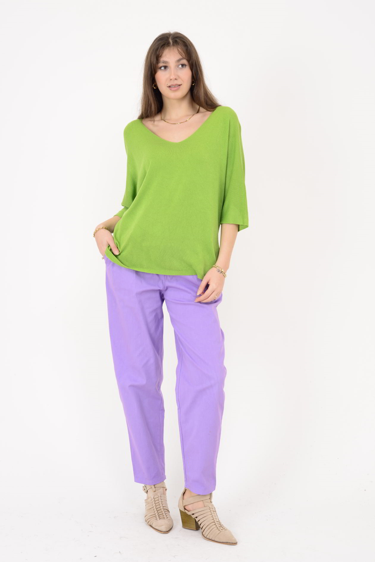 19004 V YAKA TRİKO BLUZ