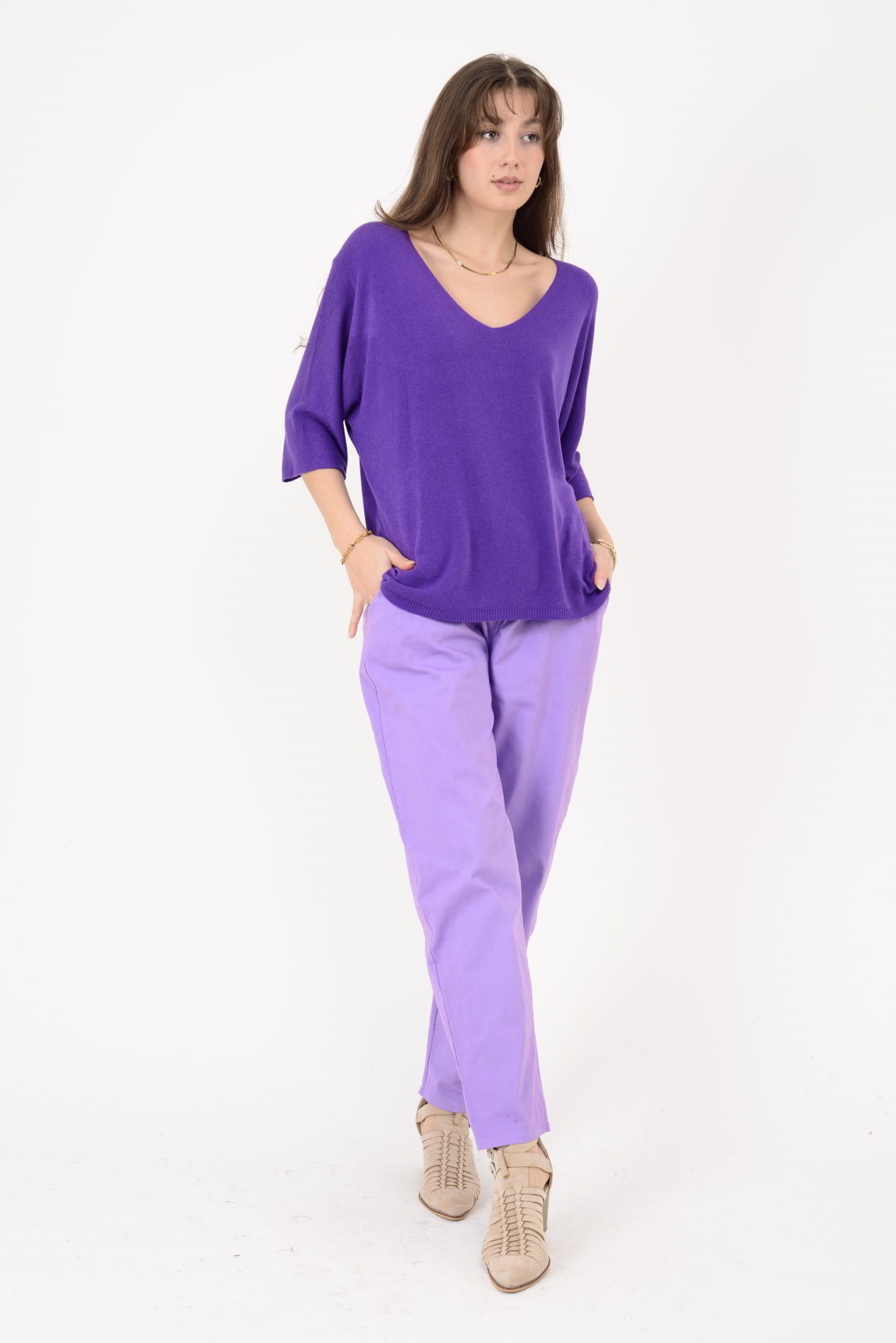 19004 V YAKA TRİKO BLUZ