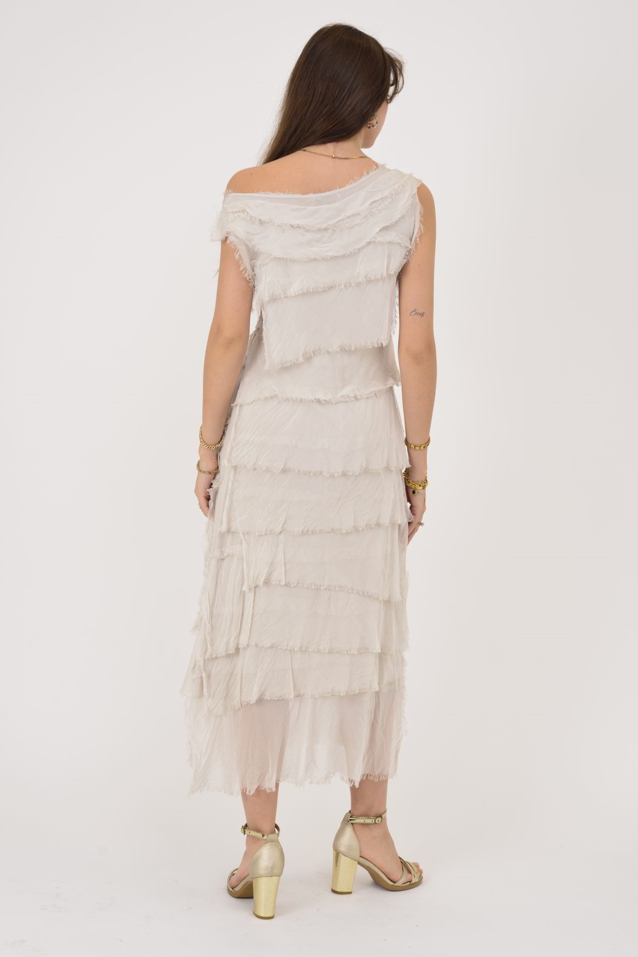 2031 KAT KAT İPEK ELBİSE