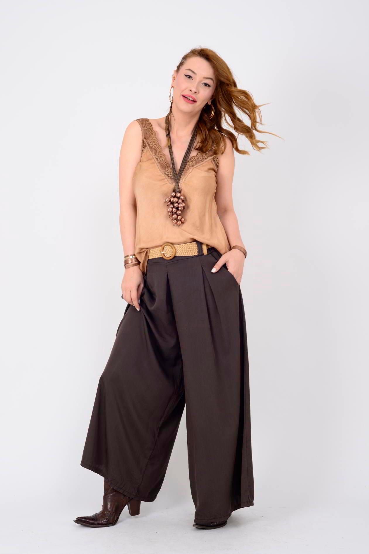 21336 KALIN ASKILI DANTELLİ SATEN BLUZ