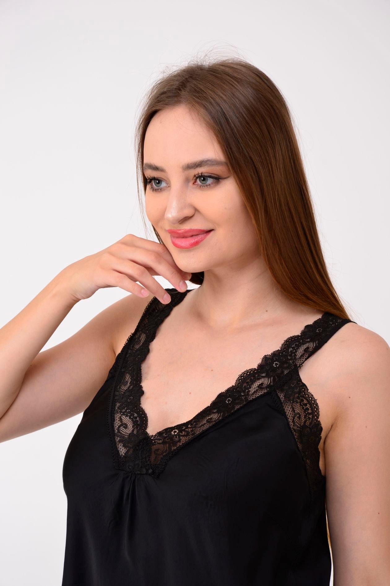 21336 V YAKA ASKILI DANTELLİ BLUZ