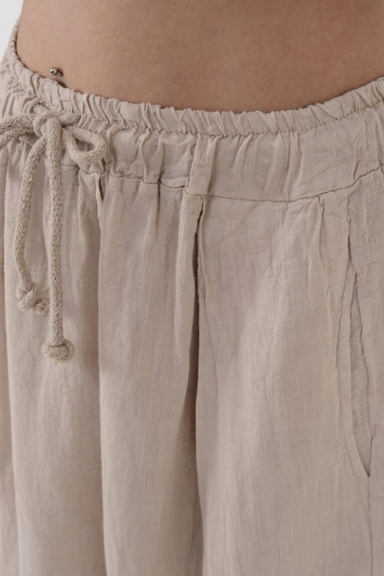 2210 GENİŞ PAÇA KETEN PANTOLON
