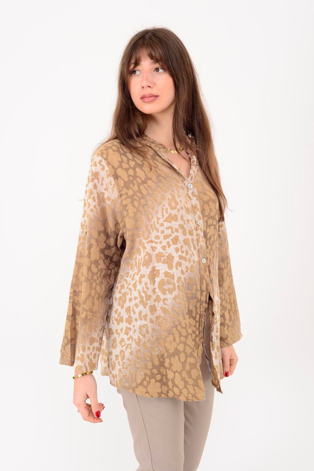 23003 LEOPAR DESEN GÖMLEK