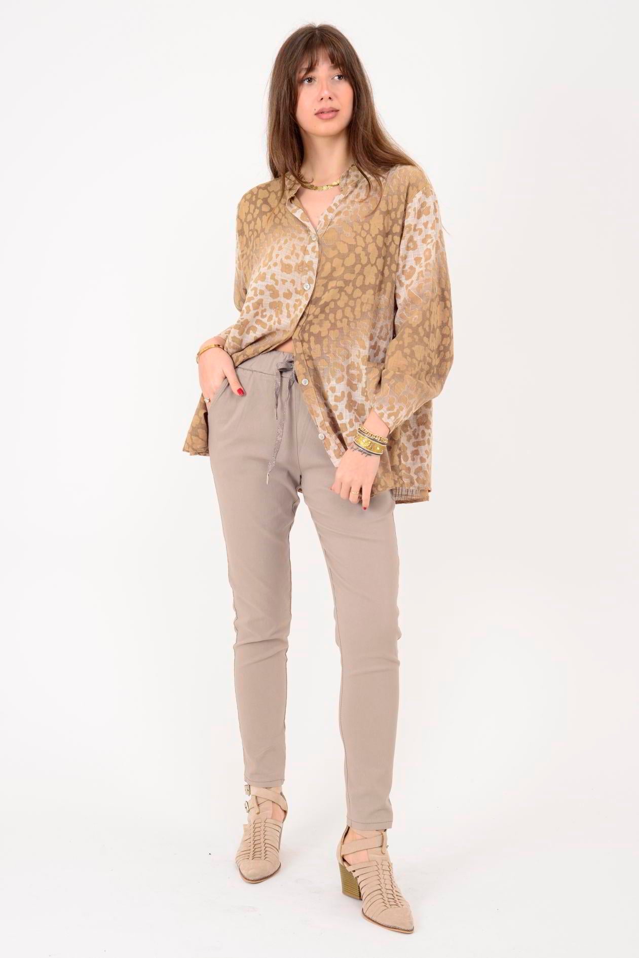 23003 LEOPAR DESEN GÖMLEK