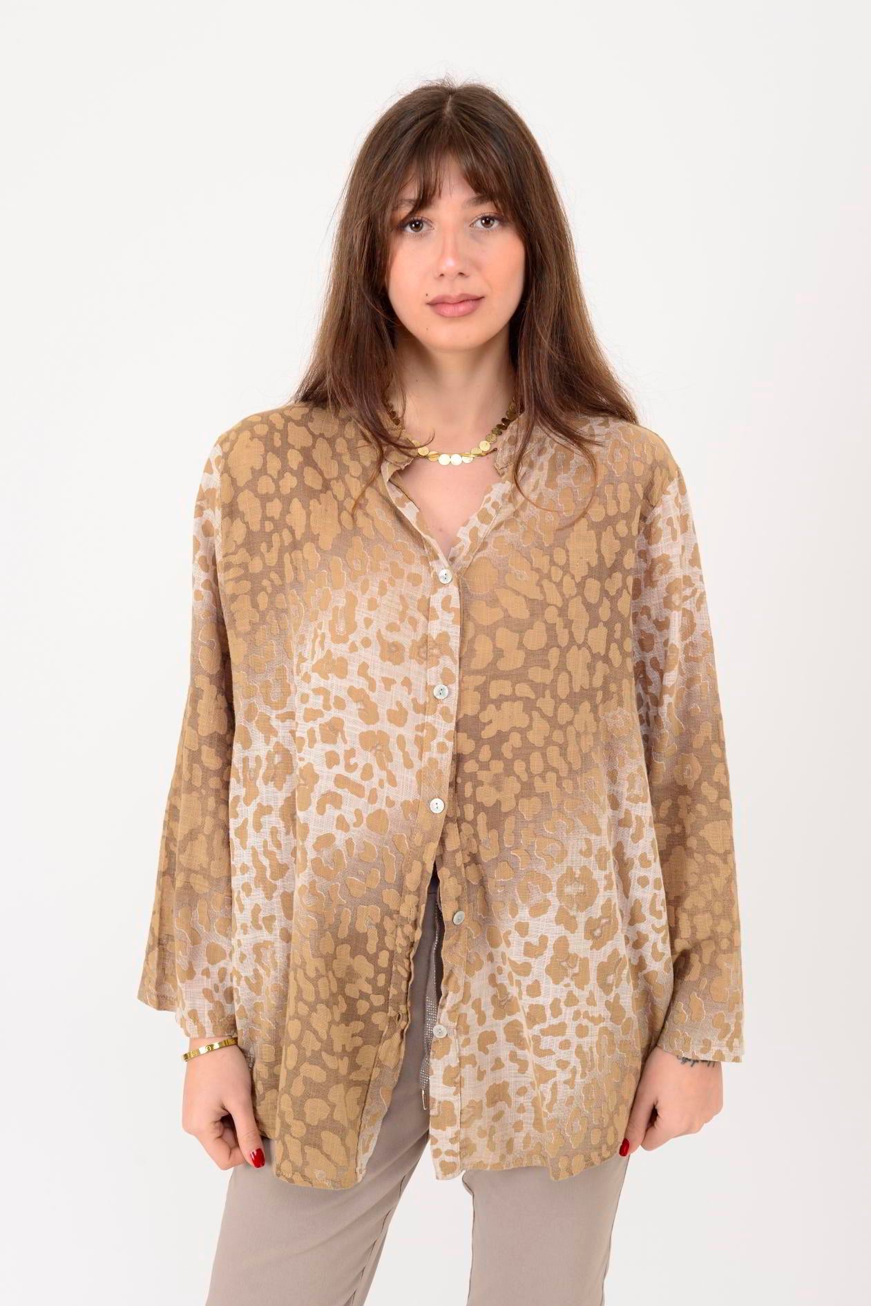 23003 LEOPAR DESEN GÖMLEK